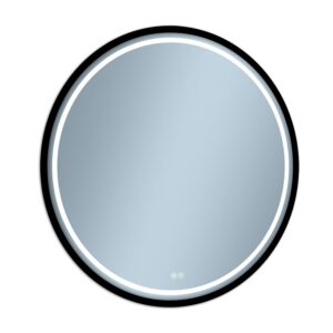 Lustro uniwersalne Baltic okrągłe podświetlane LED z czarną ramą