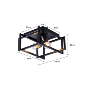 Nowoczesna Skandynawska Metalowa Lampa Sufitowa Hagar Plafon w Kolorze Czarnym i Brązowym