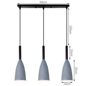 Nowoczesna Skandynawska Metalowa Lampa Wisząca Solin w Kolorze Czarnym, Szarym i Białym