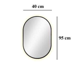 Lustro łazienkowe Pastille owalne podświetlane LED z ramą