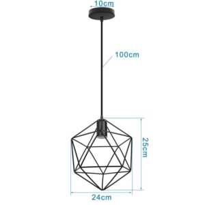 Nowoczesna Wisząca Skandynawska Metalowa Lampa Sufitowa Maura w Kolorze Czarnym i Złotym