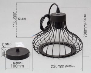 Nowoczesna Skandynawska Metalowa Lampa Wisząca Perle w Kolorze Czarnym