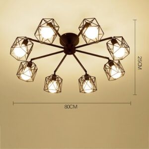 Nowoczesna Skandynawska Metalowa Lampa Sufitowa Vitaluce Żyrandol w Kolorze Czarnym