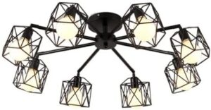 Nowoczesna Skandynawska Metalowa Lampa Sufitowa Vitaluce Żyrandol w Kolorze Czarnym