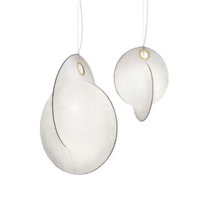 Nowoczesna Klasyczna Lampa Wisząca Flos Overlap Tworząca Włóknisty Kokon w Kolorze Białym