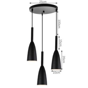 Nowoczesna Skandynawska Metalowa Lampa Wisząca Solin w Kolorze Czarnym, Szarym i Białym