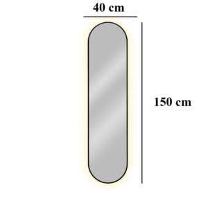 Lustro łazienkowe Pastille owalne podświetlane LED z ramą