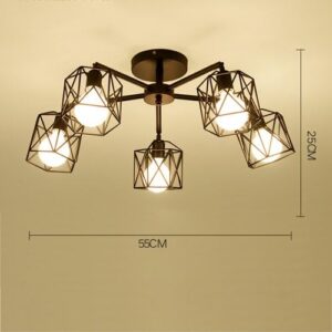 Nowoczesna Skandynawska Metalowa Lampa Sufitowa Vitaluce Żyrandol w Kolorze Czarnym