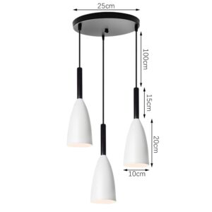 Nowoczesna Skandynawska Metalowa Lampa Wisząca Solin w Kolorze Czarnym, Szarym i Białym