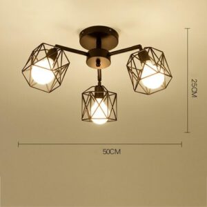 Nowoczesna Skandynawska Metalowa Lampa Sufitowa Vitaluce Żyrandol w Kolorze Czarnym