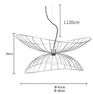 Nowoczesna Skandynawska Metalowa Lampa Wisząca Libellule w Kolorze Czarnym, Białym i Złotym