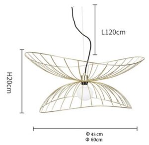 Nowoczesna Skandynawska Metalowa Lampa Wisząca Libellule w Kolorze Czarnym, Białym i Złotym