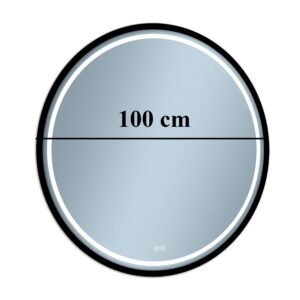 Lustro uniwersalne Baltic okrągłe podświetlane LED z czarną ramą