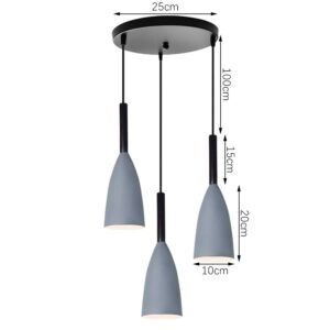 Nowoczesna Skandynawska Metalowa Lampa Wisząca Solin w Kolorze Czarnym, Szarym i Białym