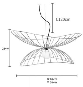 Nowoczesna Skandynawska Metalowa Lampa Wisząca Libellule w Kolorze Czarnym, Białym i Złotym