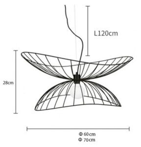 Nowoczesna Skandynawska Metalowa Lampa Wisząca Libellule w Kolorze Czarnym, Białym i Złotym