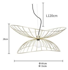 Nowoczesna Skandynawska Metalowa Lampa Wisząca Libellule w Kolorze Czarnym, Białym i Złotym