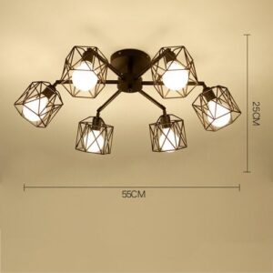 Nowoczesna Skandynawska Metalowa Lampa Sufitowa Vitaluce Żyrandol w Kolorze Czarnym