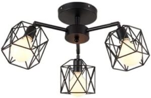 Nowoczesna Skandynawska Metalowa Lampa Sufitowa Vitaluce Żyrandol w Kolorze Czarnym