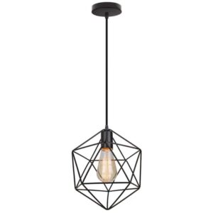 Nowoczesna Wisząca Skandynawska Metalowa Lampa Sufitowa Maura w Kolorze Czarnym i Złotym