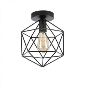 Nowoczesna Wisząca Skandynawska Metalowa Lampa Sufitowa Maura w Kolorze Czarnym i Złotym