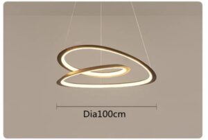 Nowoczesna Metalowa Lampa Wisząca Nemo Kepler nad stół w kolorze czarnym i białym jako niekończąca się, nakładająca się na siebie taśma