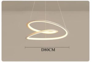 Nowoczesna Metalowa Lampa Wisząca Nemo Kepler nad stół w kolorze czarnym i białym jako niekończąca się, nakładająca się na siebie taśma