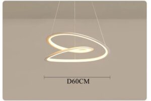 Nowoczesna Metalowa Lampa Wisząca Nemo Kepler nad stół w kolorze czarnym i białym jako niekończąca się, nakładająca się na siebie taśma