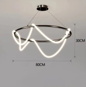 Nowoczesna Skandynawska Designerska Okrągła Lampa Wisząca Tracer w Kolorze Czarnym i Złotym