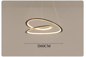 Nowoczesna Metalowa Lampa Wisząca Nemo Kepler nad stół w kolorze czarnym i białym jako niekończąca się, nakładająca się na siebie taśma