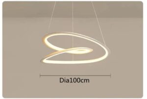 Nowoczesna Metalowa Lampa Wisząca Nemo Kepler nad stół w kolorze czarnym i białym jako niekończąca się, nakładająca się na siebie taśma