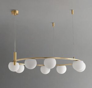 Nowoczesna Elegancka Szklana Lampa Wisząca Miira Żyrandol w Kolorze Złotym