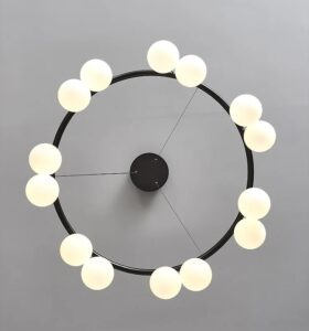 Nowoczesna Szklana Lampa Wisząca Palilo w Kolorze Czarnym