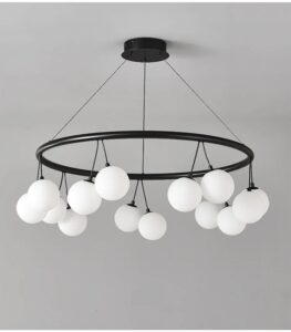 Nowoczesna Szklana Lampa Wisząca Palilo w Kolorze Czarnym