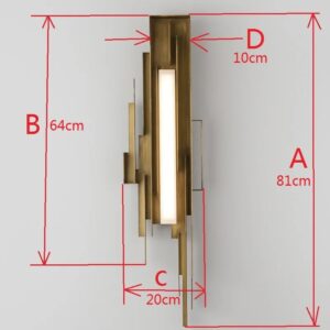 Nowoczesna Minimalistyczna Lampa Ścienna Adelio Kinkiet Futurystyczny Art Deco w Kolorze Złotym