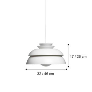 Nowoczesna Klasyczna Metalowa Lampa Wisząca Concert w Kolorze Białym