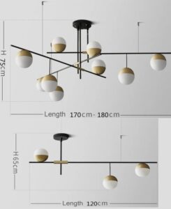 Nowoczesna Elegancka Szklana Lampa Wisząca Stelia Nad Stół w Kolorze Czarnym