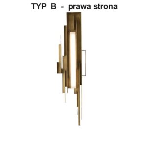 Nowoczesna Minimalistyczna Lampa Ścienna Adelio Kinkiet Futurystyczny Art Deco w Kolorze Złotym