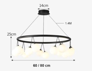 Nowoczesna Szklana Lampa Wisząca Palilo w Kolorze Czarnym