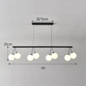 Nowoczesna Elegancka Szklana Lampa Wisząca Palilo Nad Stół w Kolorze Czarnym