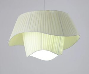 Klasyczna Skandynawska Materiałowa Lampa Wisząca Coco Luce w Kolorze Kremowym i Białym