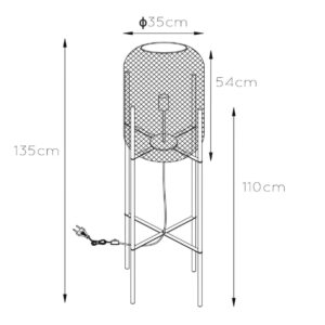 Nowoczesna Dekoracyjna Druciana Lampa Podłogowa Orion w Kolorze Czarnym