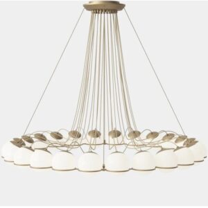 Nowoczesna Lampa Wisząca Model Sfere Żyrandol ze Szklanymi Kulami w Kolorze Czarnym i Złotym