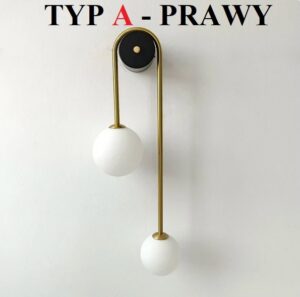 Nowoczesna Klasyczna Lampa Ścienna Selen Kinkiet ze Szklanymi Kulami w Kolorze Złotym