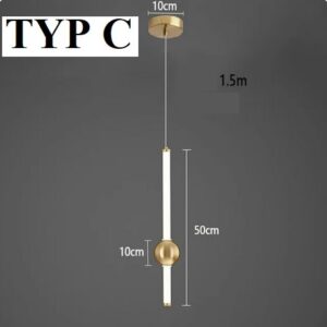 Nowoczesna Minimalistyczna Wisząca Lampa Sufitowa Orion Globe w Kolorze Złotym i Czarnym