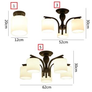 Klasyczna Rustykalna Szklana Lampa Sufitowa Matylda Boho w Kolorze Czarnym