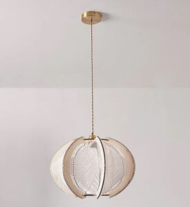 Klasyczna Rustykalna Drewniana Lampa Wisząca Cancun Boho w Kolorze Jasnego Drewna z Białym Sznurkiem