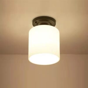 Klasyczna Rustykalna Szklana Lampa Sufitowa Matylda Boho w Kolorze Czarnym