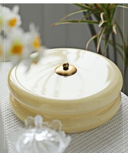 Eklektyczna Minimalistyczna Szklana Lampa Sufitowa Button Plafon w Kolorze Beżowym i Białym