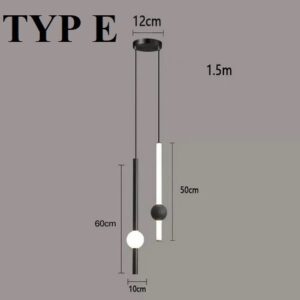 Nowoczesna Minimalistyczna Wisząca Lampa Sufitowa Orion Globe w Kolorze Złotym i Czarnym